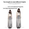 American Retro Style Smoky Gray High-end Wide-leg Jeans for Women, 2026 New Model, Drapey, Loose, Straight-leg, Floor-length Pants