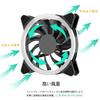 upHere 120mm RGB PC Case Fan with Black Center and LED Ring Surrounding Silent 25mm 6PIN SATA Power Black Frame with Controller and Remote Set of 3