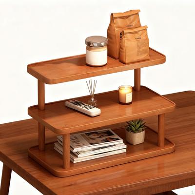 Display Stand Cup Holder 3 Layer Simple Multipurpose Wooden Perfume for Collections Organizer