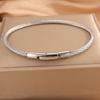 Fashion Classic Stainless Steel Press Type Silver Bracelet For Men Women Daily Wear