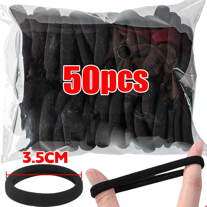10/500pcs High Elastic Hair Bands For Girls Black Hairband Rubber Ties Ponytail Holder Scrunchies Kids Hair Accessories