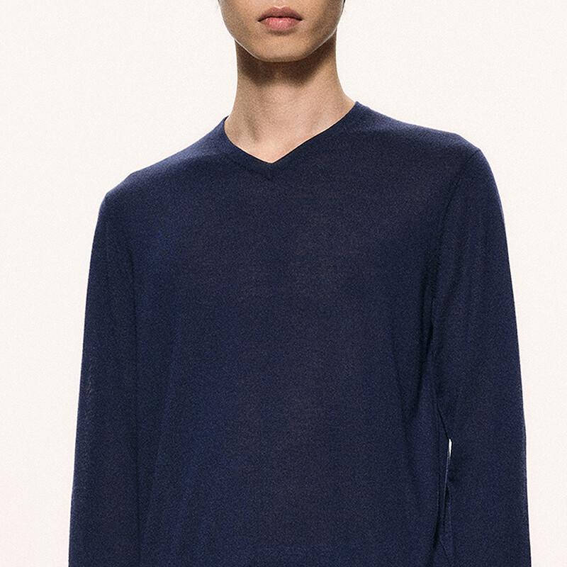 CROQUIS Men's 2026 Spring Slim Fit V-Neck Long Sleeve Knit Sweater