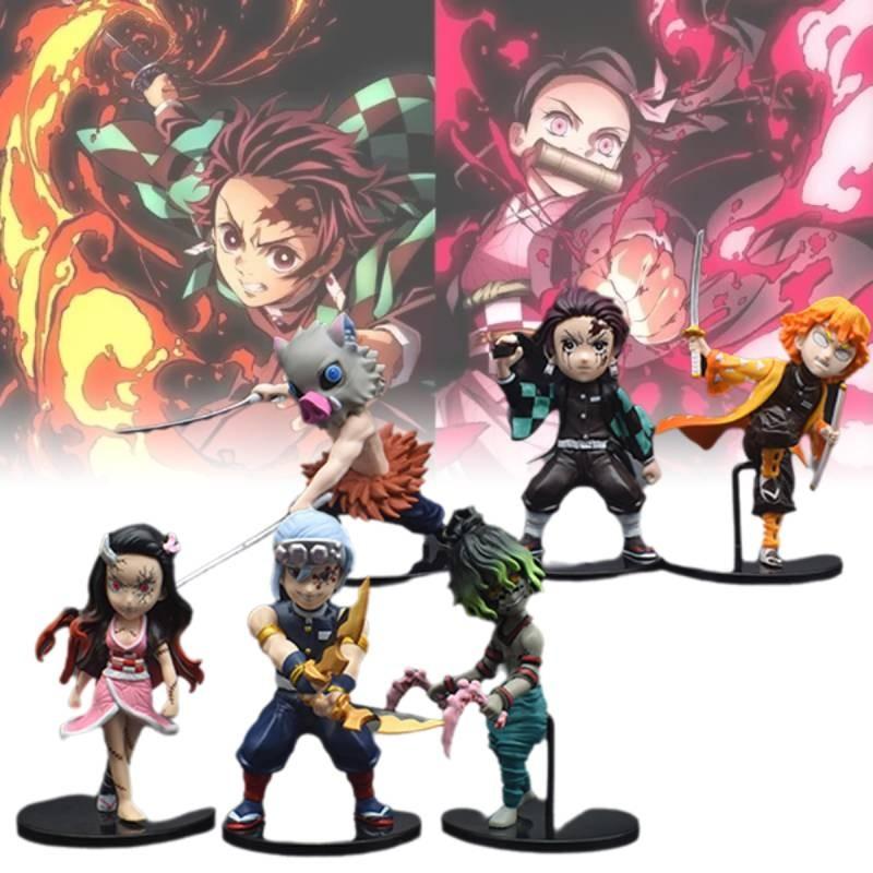 Demon 6pcs Slayer Kamado Nezuko Figurine Anime Model Sculpture Toys Gifts Xmas