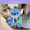 Cute Blue Stitch Basketball And Football Design Plush Backpack For Girls