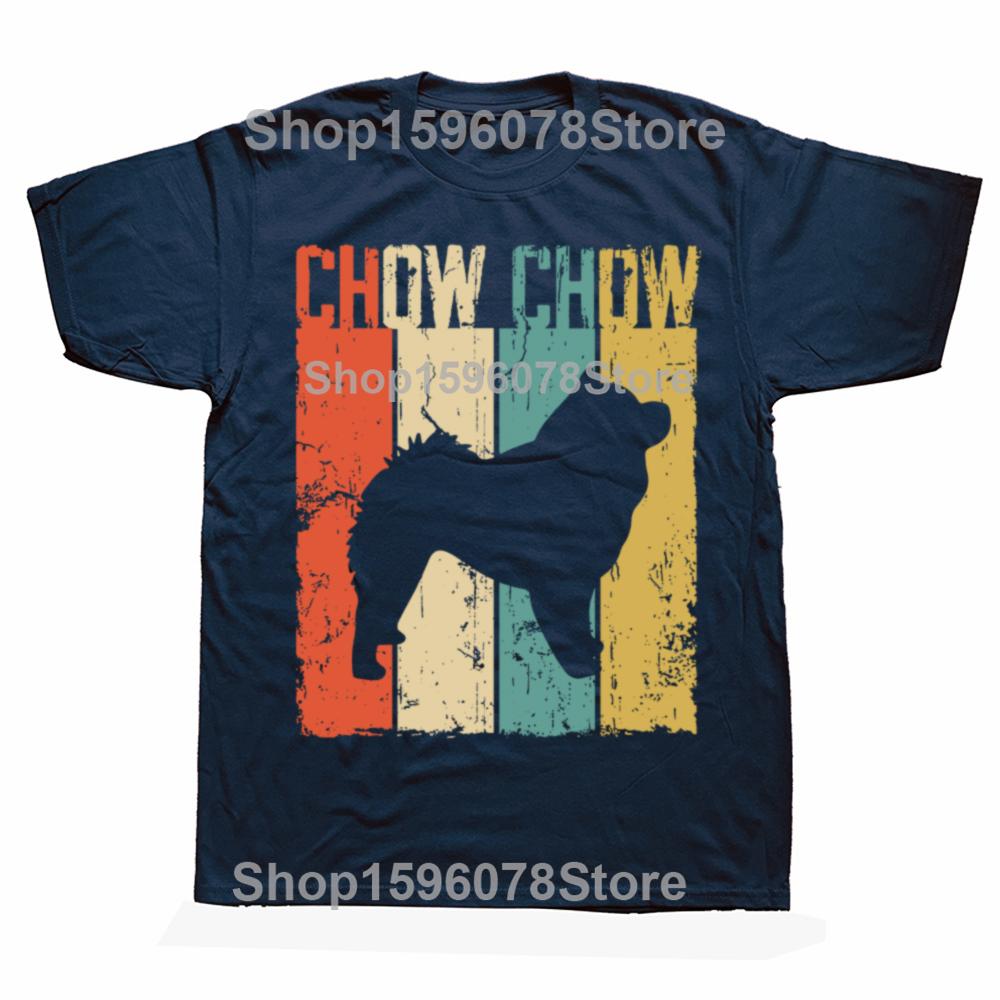 Funny Chow Chow Dog Vintage Retro Style Graphic T-shirts Fashion Casual Tshirt 100% Cotton Loose Oversized T Shirt Unisex