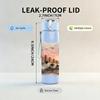 1PC Winter Tree Misty Lake Landscape Print 750ml Color Plastic Sports Water Bottle Leakproof Flip Straw Lid Suitable for Sports Office Home Use