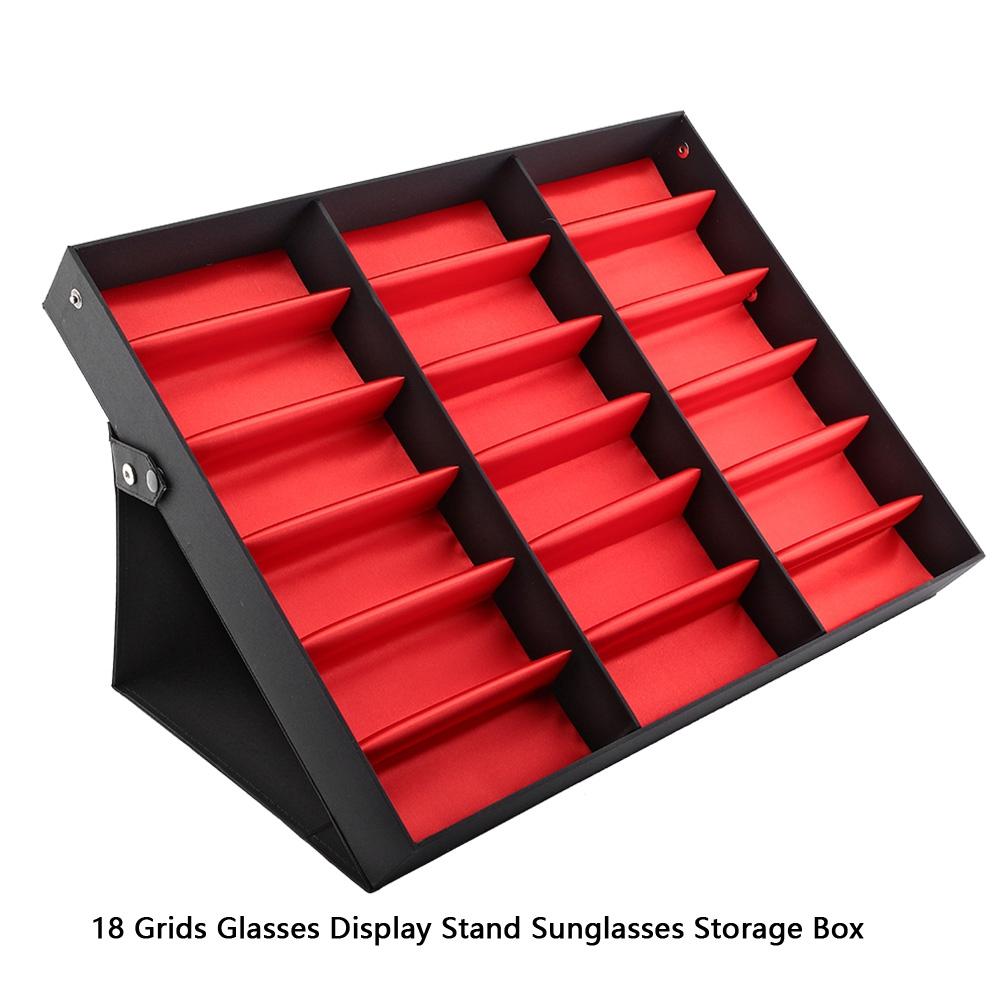 18 Grids Glasses Display Stand Sunglasses Storage Box Glasses Jewelry Organizer
