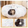 Set of 2 Plush Cat Bed Warm Foldable Cat House Detachable Tunnel Cat Nest Pet Cat Tunnel Washable Cute Pet Bed