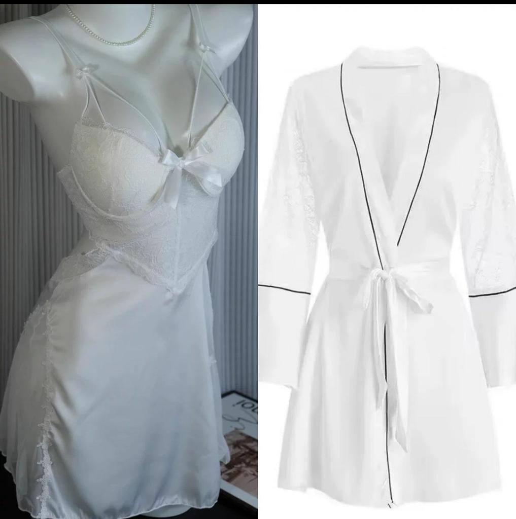 Dámská hedvábná krajková camisole šaty na spaní Luo Qianxu s vycpávkami - Možnosti pro větší i menší poprsí