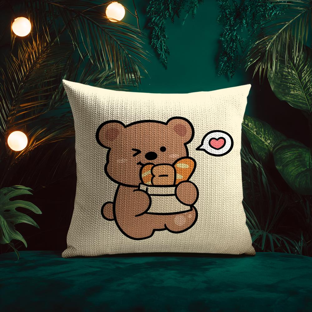 Bakery Animal Cartoon Collection Cushion Cover Silky elegant Comfort Sofa Bed Invisible zipper Beach pillowcase