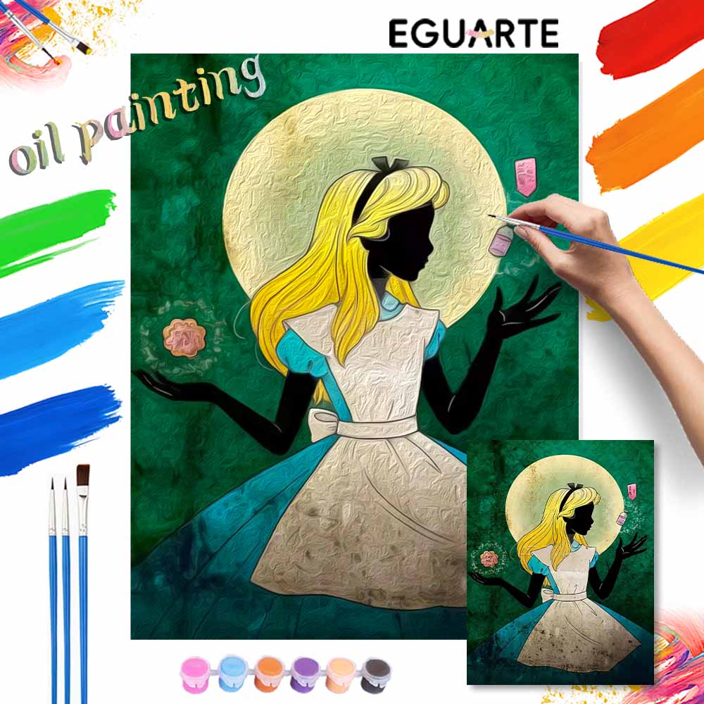 Disney Alice In Wonderland Paint By Number Kit Drawing Canvas DIY Picture Home Decor Modern Abstract Wall Art Oil Painting Decoration