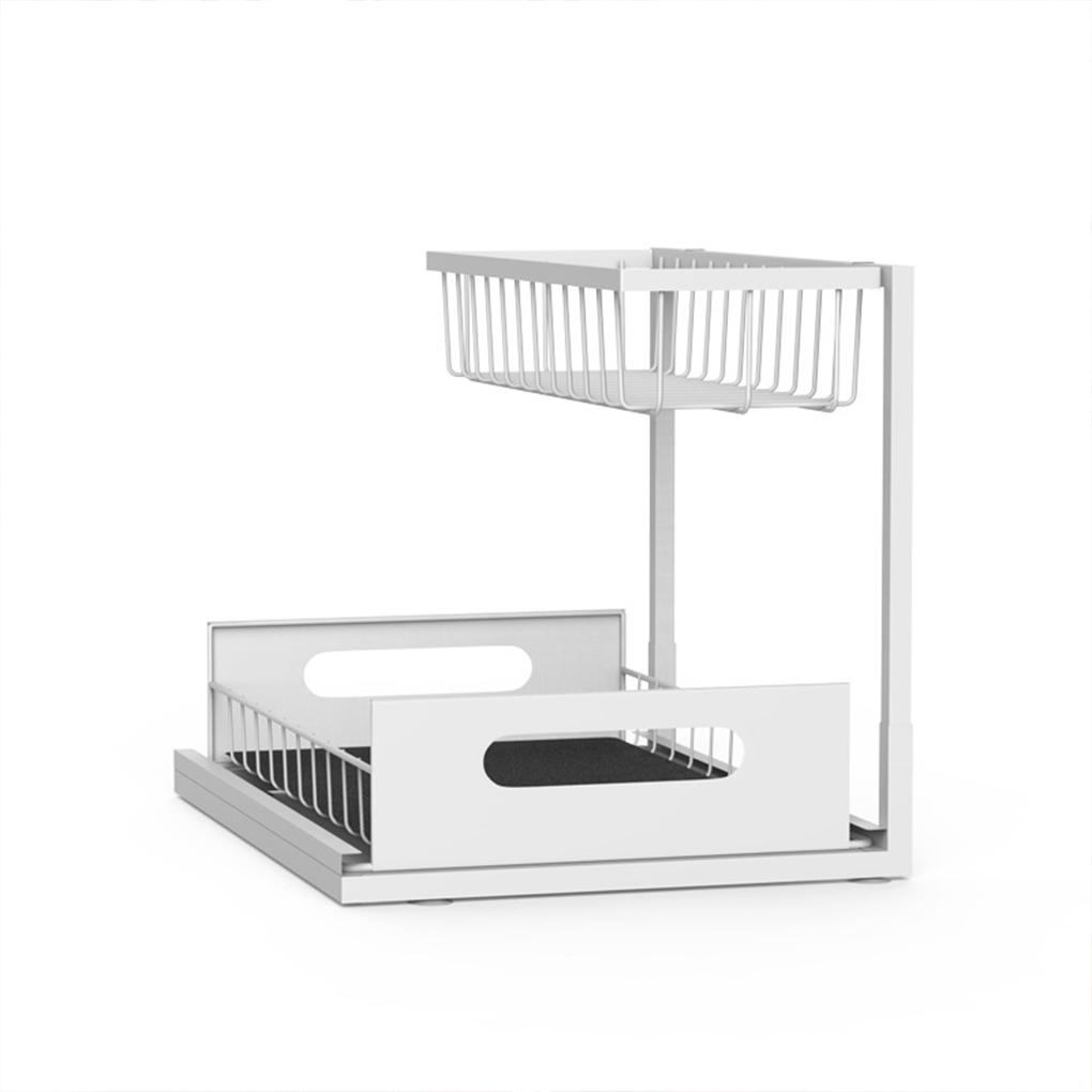 2-tier Under Sink Organizer For Kitchen Storage Rack 2-layer Sliding Cabinet Basket Under Sink