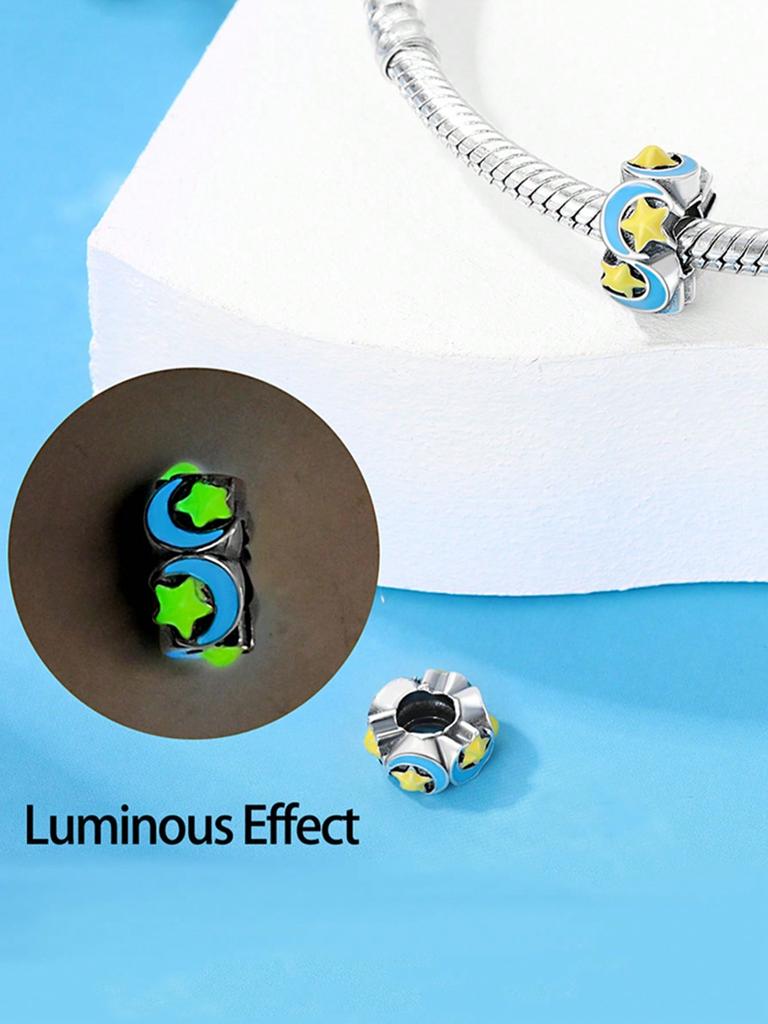 Gemstone Starry Sky Beadsclips And Spacers Charm Silve Plated Fit Charms Copper Originalbracelet For Jewelry Making Diy Charm