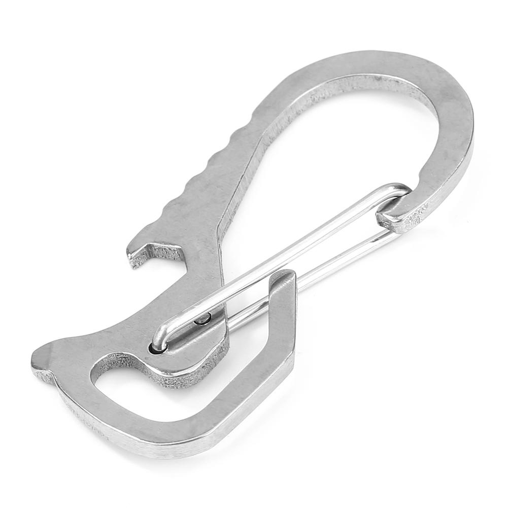 Keyring Bottle Opener Stainless Steel Pocket Keychain Carabiner Multifunctional Practical Mountaineering Buckle Outdoor Gear