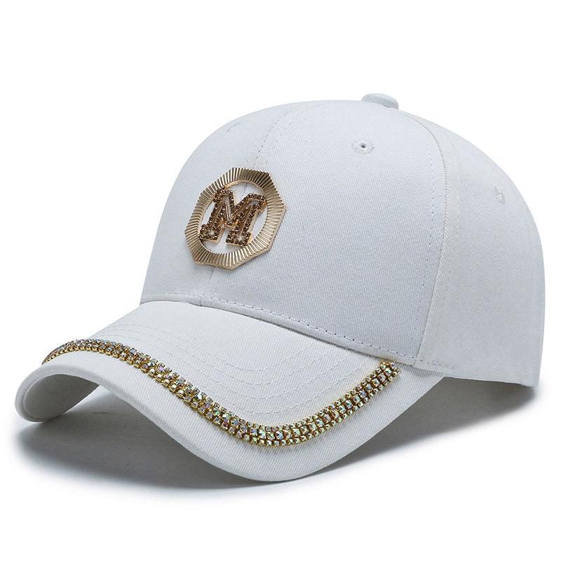 

Бейсбольная кепка женская весенне-летняя вышитая солнцезащитная кепка с ромбовидной кепкой белый