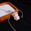 Beech Wood Cat Phone Charm & Keychain - Handmade Cute Bag Accessory