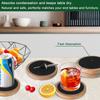 Heat Resistant Felt Wooden Tea Mat Vintage Wooden Drink Placemats Round Wood Coasters  Coffee Bar