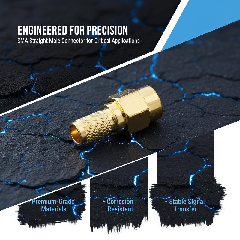 1 Set Wire Terminals Connector SMA Plug Male Crimp For RG58 RG142 LMR195 Cable Straight RF Coaxial Adapter