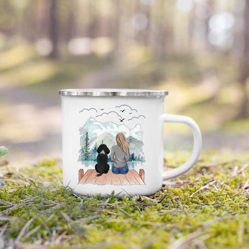 Personalized Name Enamel Mug Custom Dog Lovers Gift for Dog Mom Dog Parents Tea Cup Drink Tea Milk Mugs Festive Best Gifts