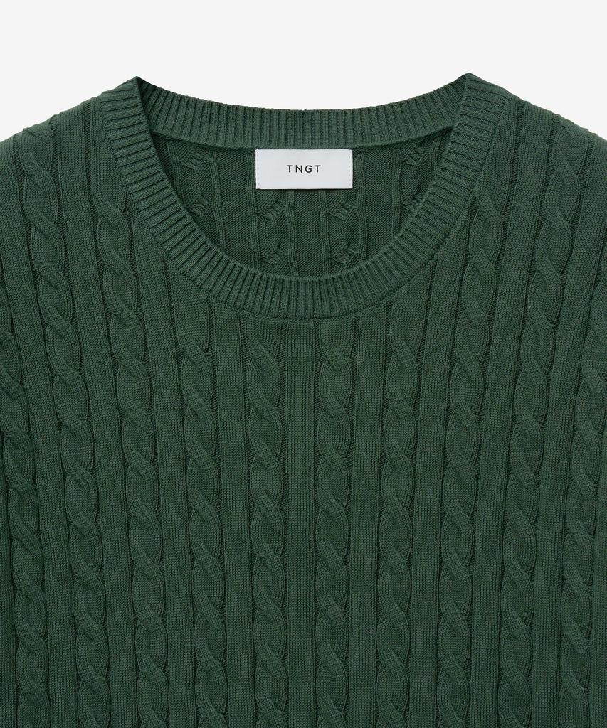 Tienjiti Essential Cable Knit Top (Green) Tnsw5E204E2