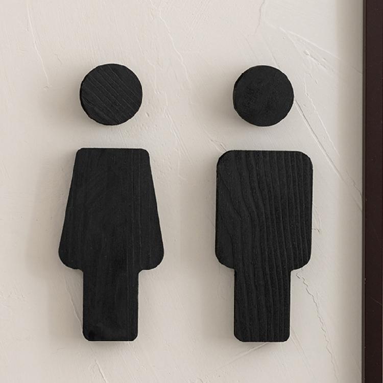Wood Toilet Sign Men and Women Bathroom Signs Set Restroom Signage Bathroom Door Signs Washroom Signboard for Home Use