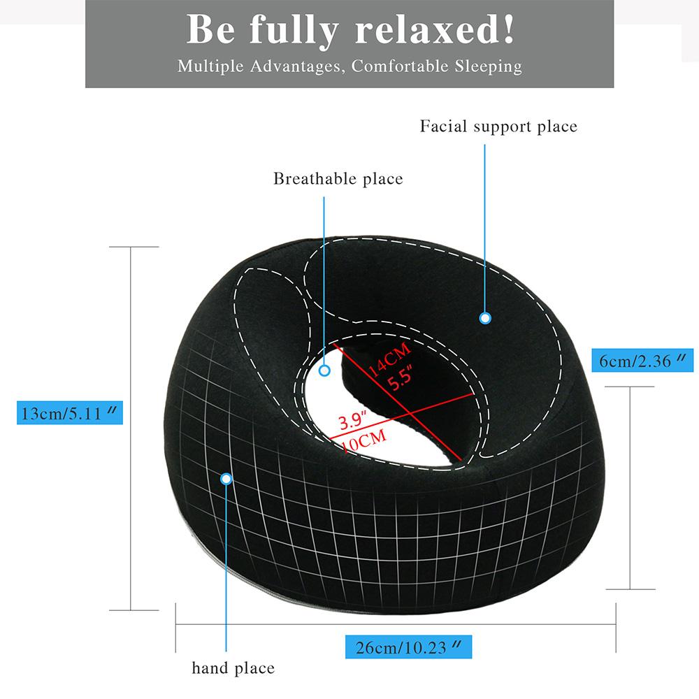 Face Down Pillow Desk Nap Pillow Prone Resting Comfort Memory Foam Ergonomics Home Massage Headrest for Beauty Salon