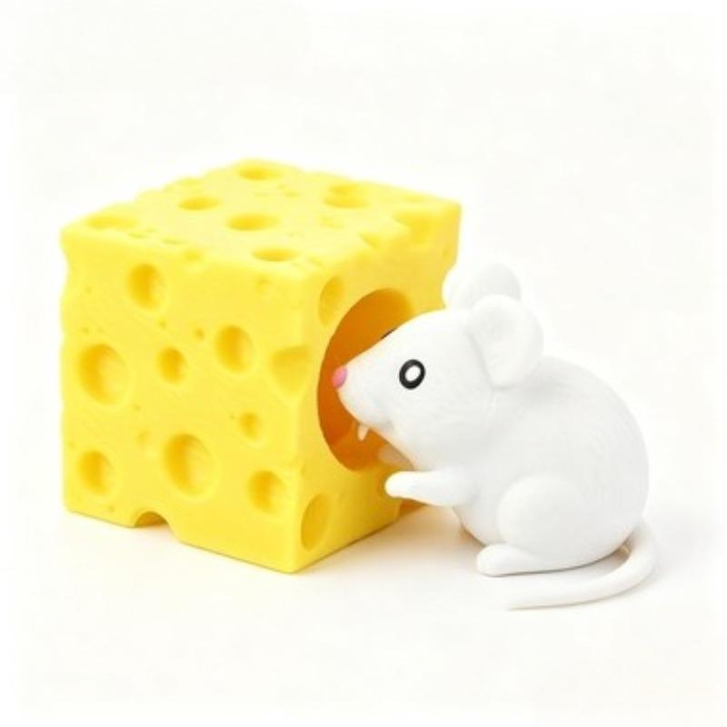 Knijpkaas Muis Fidget Speelgoed Pop-up Rat Stressverlichting Squishy Sensorisch Speelgoed Voor Kinderen Volwassenen Angstverlichting Cadeau yellow