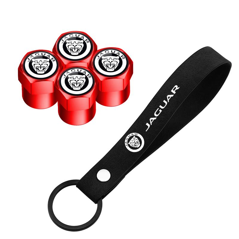 Wheel Tire Valve Stem Caps Airtight Covers&Keychain Style Wheel Air For Jaguar Growler XF XE XJ F-Pace X-Type S-Type F-Type NN91