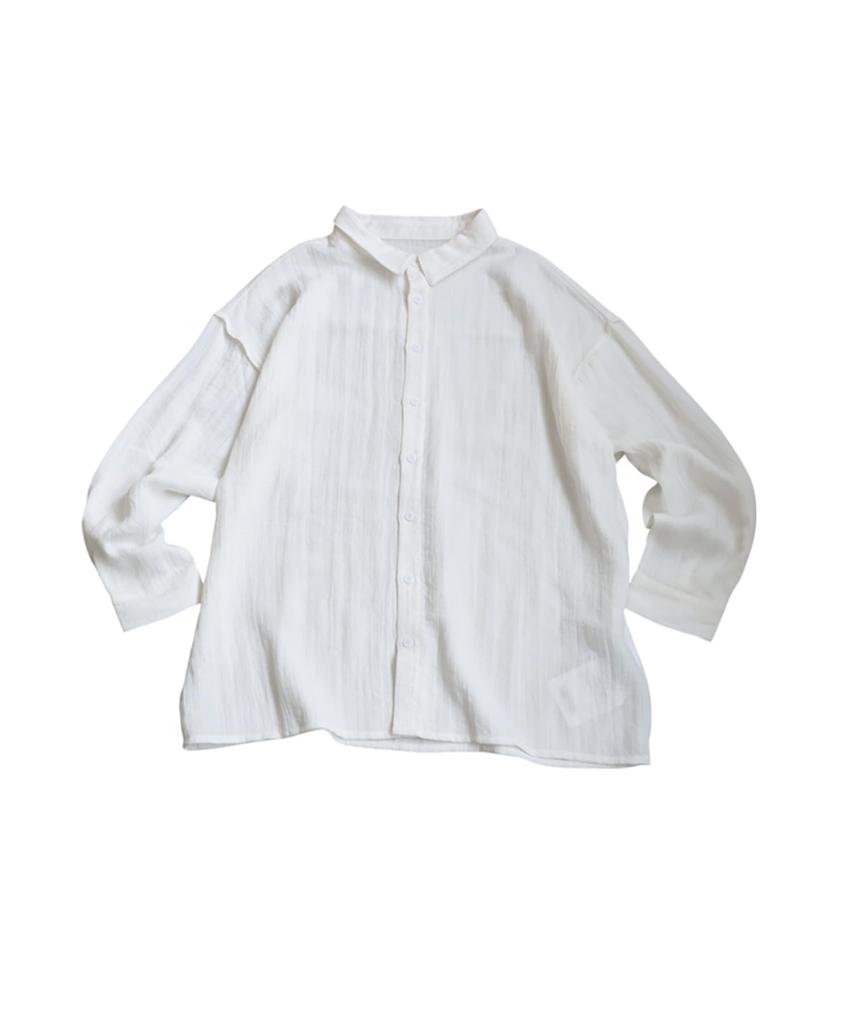 antiqua Long Regular Size White Women's Linen-Touch Shirt, Sleeve, ZK-00213, (S-L), 03,