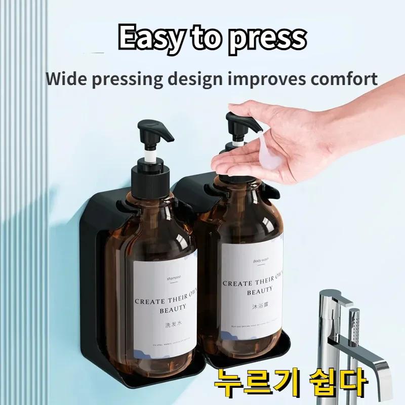Set Dispensador de Jabón de Pared para Hotel Recargable Sin Perforación Soporte para Botellas de Desinfectante de Manos, Champú, Acondicionador para Pared de Ducha