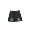 Women’s 2024 Spring High-Waisted Denim A-Line Mini Skirt, Anti-Exposure, Slimming, Hip-Hugging Design
