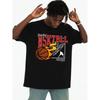 European Size Fireball Basketball Tee , unisex'S Funny Summer Gifts, Black, Soft and Comfortable, Vintage-Inspired, Crew Neck