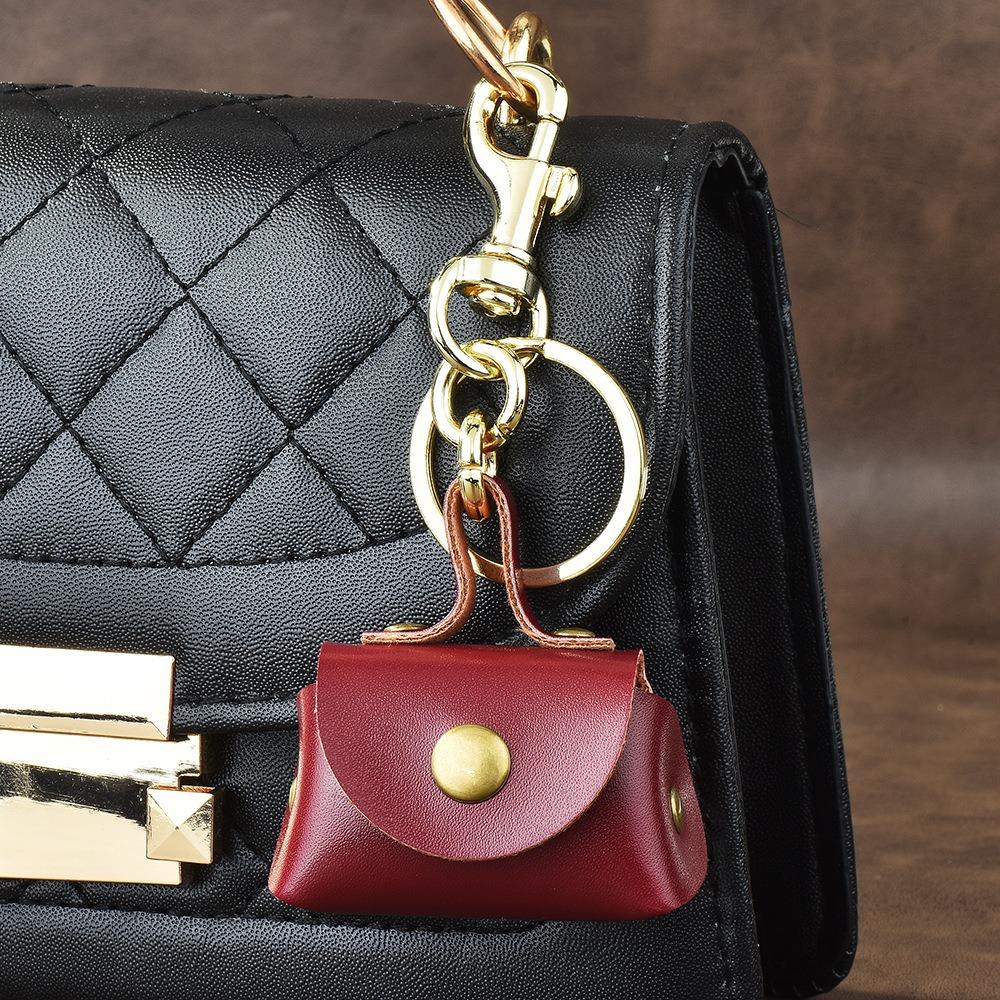 

Leopard Print Headphone Bag Portable Leather Coin Bag Elegant Mini Handbag Keychain Gift Style 5