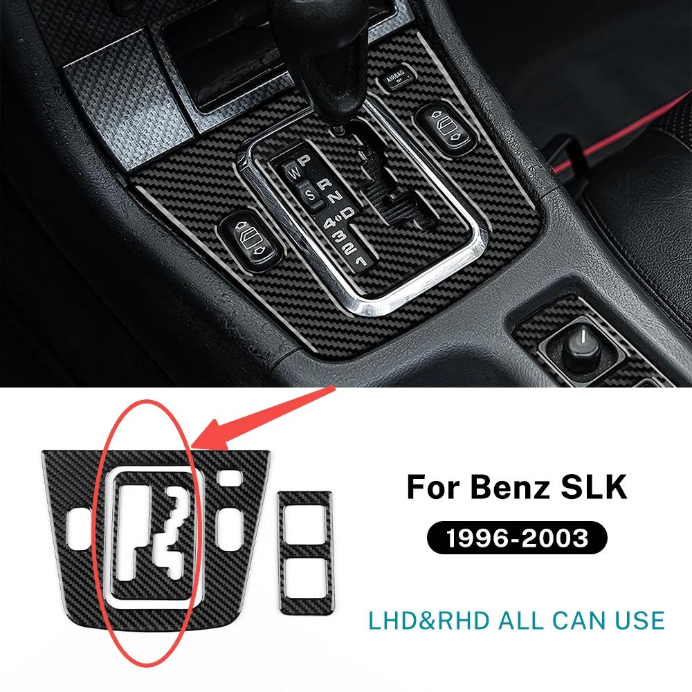 Real Soft Carbon FiberFor Mercedes Benz SLK R170 1996 1997 1998 1999 2000 2001 2002 2003 Car Automatic Gear Shift Panel Sticker