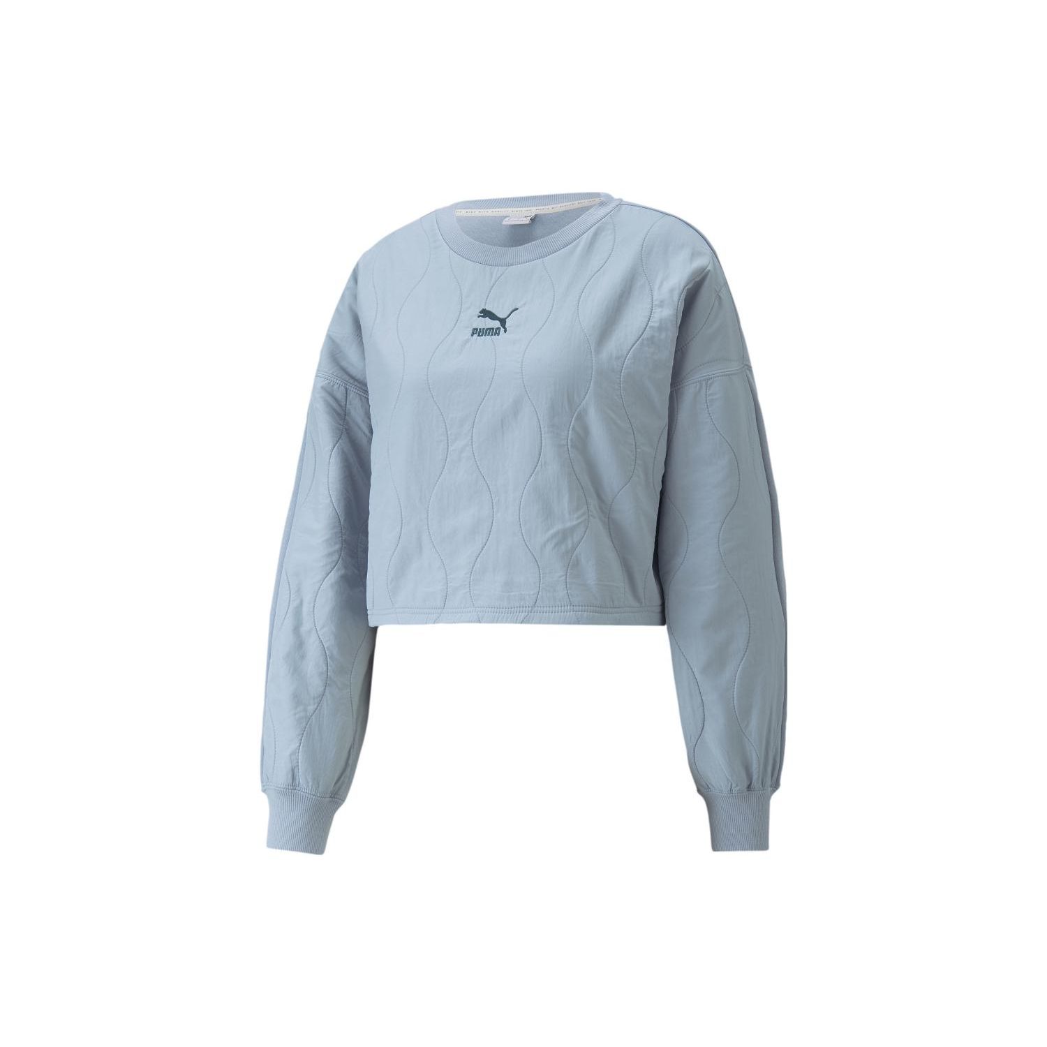 

Puma Классика Квилтинг Аппликация Укороченный Свитшот Флис с Принтом Женские топы Синий 538938-79 M