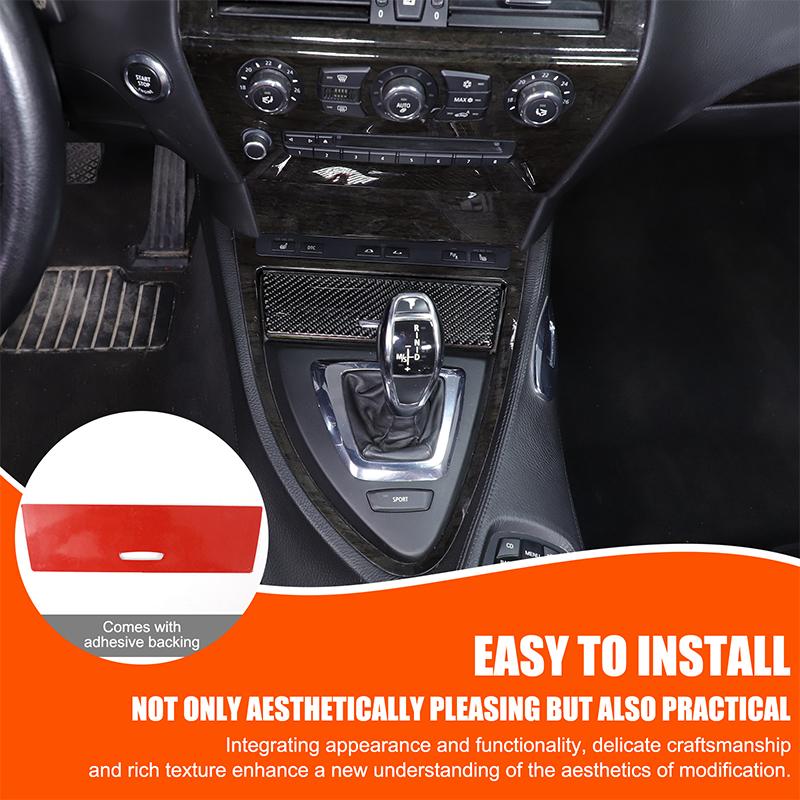 For BMW 6 Series E63 E64 2004-2009 Soft Carbon Fibre Car Center Console Cigarette Lighter Frame Panel Trim Sticker Accessories