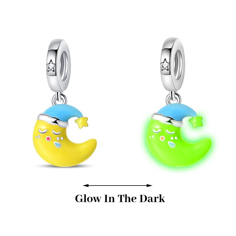 925 Silver Plated Fireflies Butterfly Stars Luminous Charms Beads Fit 3mm 925 Original Bracelets DIY Jewelry Gift