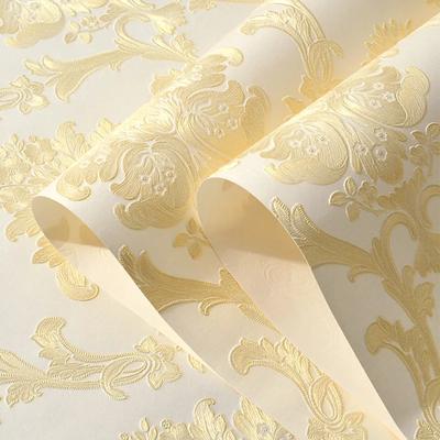 European-Style 3D Fine Embossed Non-Woven Vertical Stripe Wallpaper Living Room Bedroom TV Backdrop Wall Self-Adhesive Wallpaper
