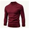 Winter Men Thick Warm Knit Sweater Fleece Lined Half High Collar Pullover Casual Solid Color Sweater Thermal Knitted Pullovers