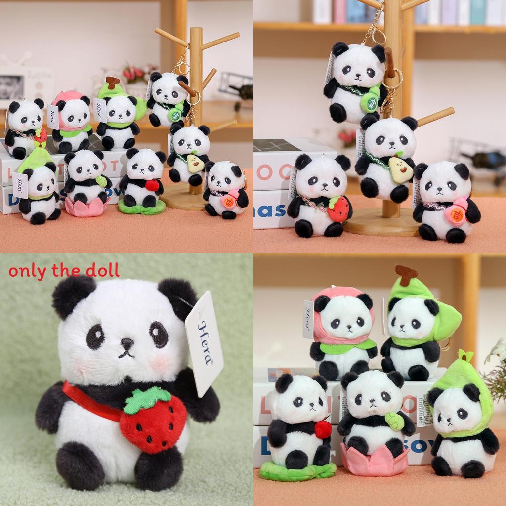 Panda Soft Plush Toy Keyring With Short Pile Fabric For Bag Ornament Collectible