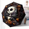 1 Auto Open Jack Skellington, Halloween Themed Colorful 8-rib Portable Umbrella for Men and Women, A Compact Commuting Companion Suitable Fo