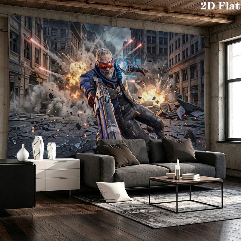 Overwatch Heroes Wall Tapestry Aesthetic Wall Hanging Printed Fabric Blanket Decorative Tapestries for Bedroom Living Room Home Decor