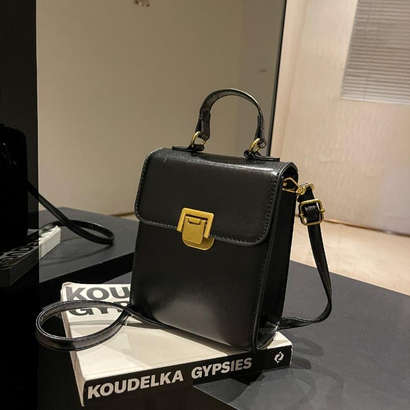 High-end Small Bag Women's New Portable Trendy One-shoulder Crossbody Vertical Simple Underarm Bag Small Square Bag