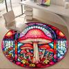 1pc Mushroom Window Office Round Area Rug, Indoor Mat Suitable ForOffice, Under Office Chairs Bedroom Living Room Home Decor, Room Deco  D059