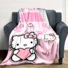 1pc Hello Kitty Name Blanket Lightweight Flannel Throw for Sofa Bed Travel Camping Livingroom Office Couch Chair