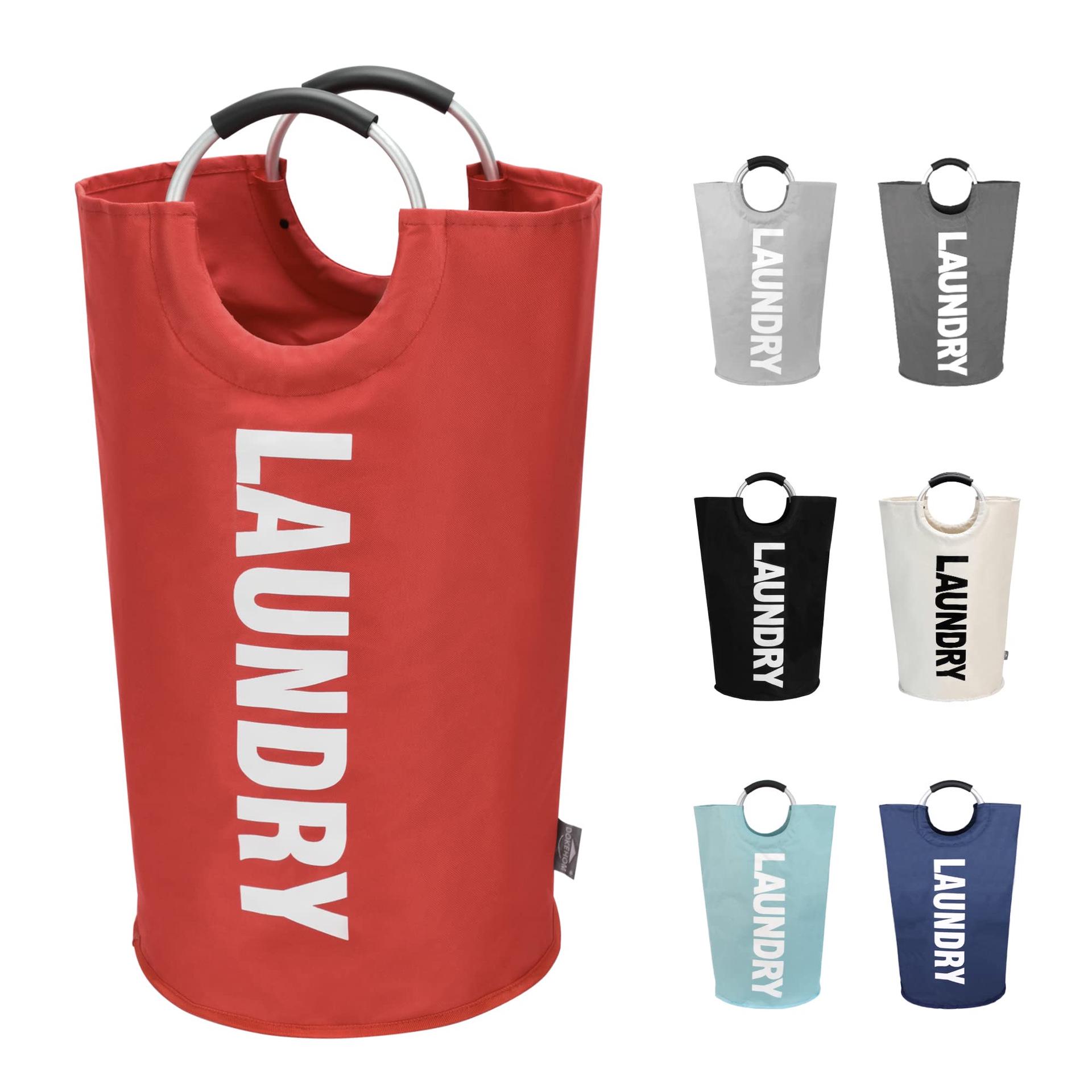 Foldable Oxford Cloth Laundry Basket with Aluminum Handle 90L (79*38cm) красный