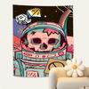 Space Skull Astronaut Tapestry  Vibrant Wall Hanging with Dice and Rainbow for Bedroom and Living Room Decor Perfect Gift