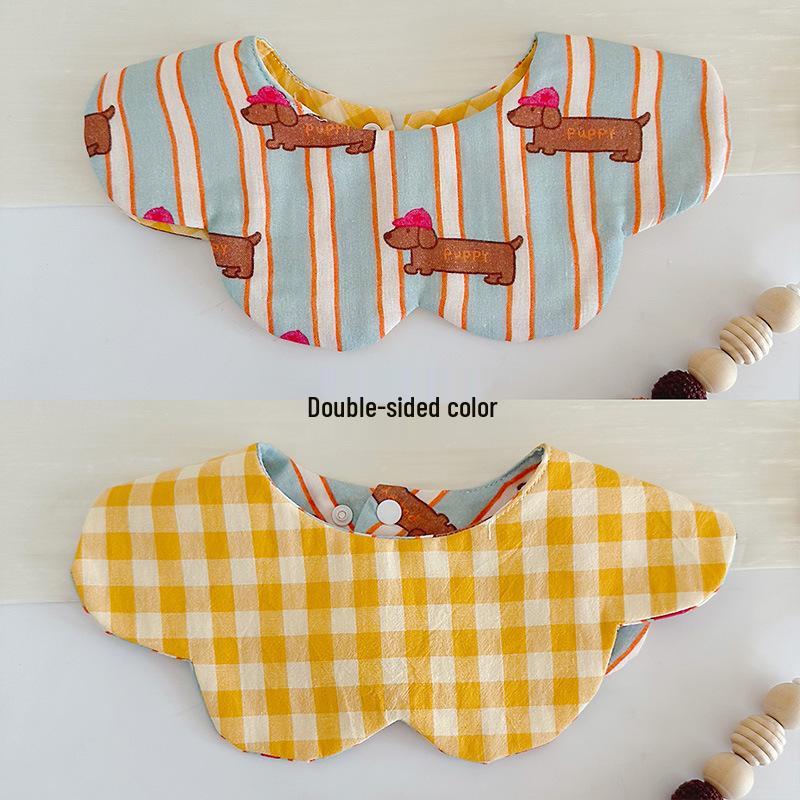 Korean Style Double-Sided Gauze Baby Drool Bib - Newborn Petal Design, Breathable