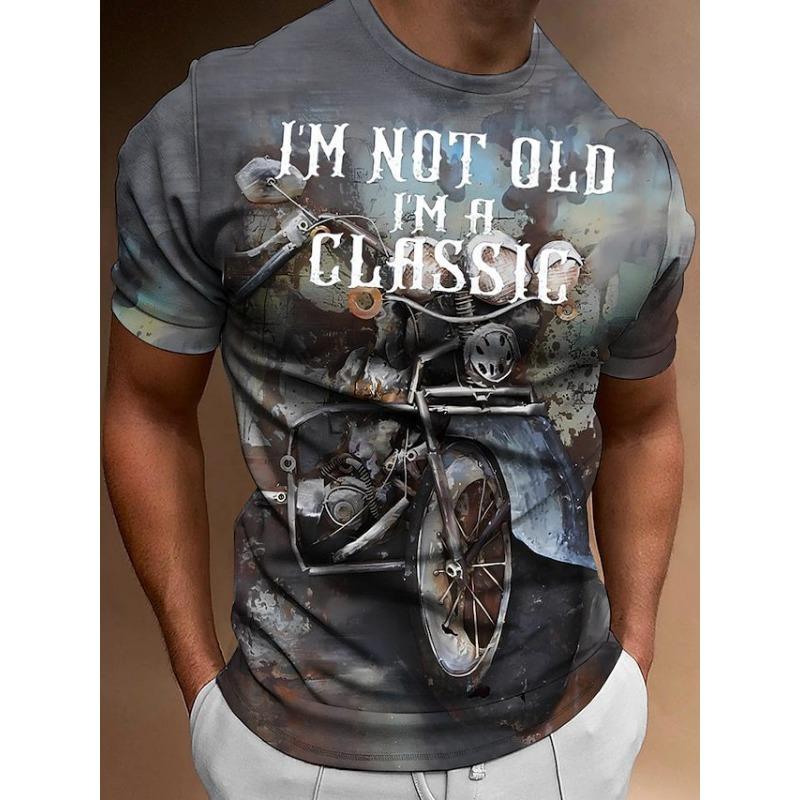 KMY SUPER NO.2 Zomer Ronde Hals 3D Motorprint Top Modieuze Casual Korte Mouw Heren T-shirts XL