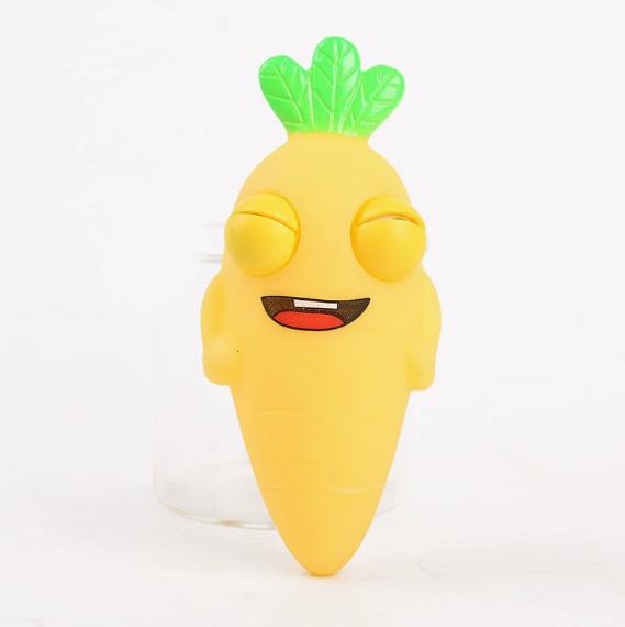 1pc-Interesting squinting carrot pinch toy, new soft and fluffy squeeze toy